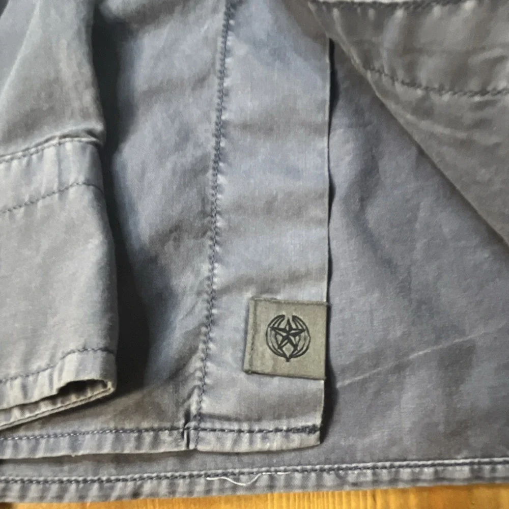 Banana Republic button up shirt men's L Untucked Slim Fit steel gray casual